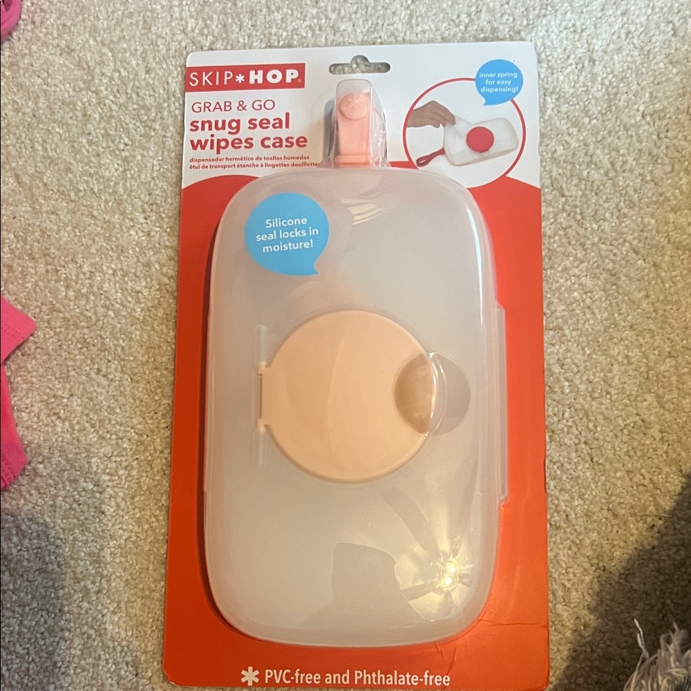 Skip Hop Grab & Go Wipes Case - Pink and White